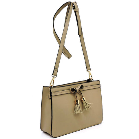tan classy tassle bag