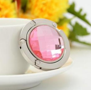jumbo gemstone purse hook pink