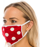 Face Mask red with white dots