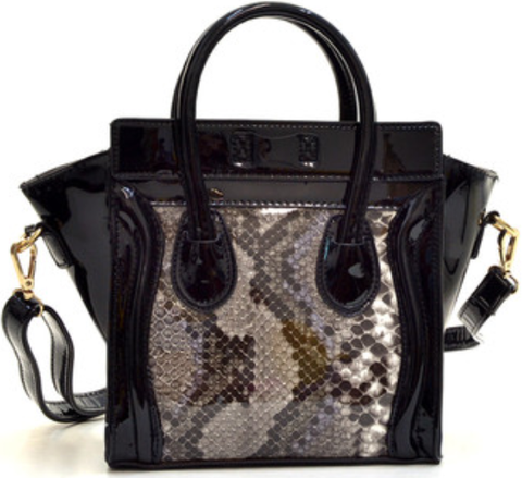 faux snake trapeze bag