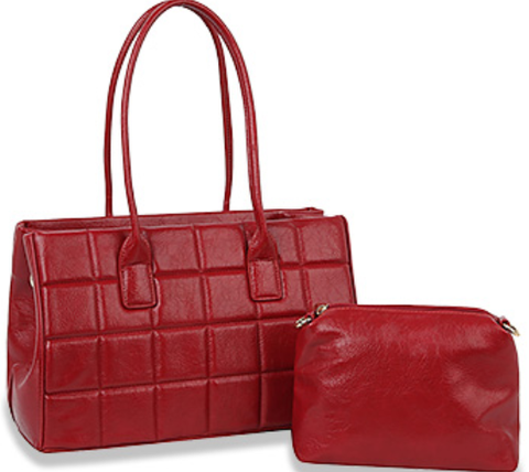 quilted top handle tote