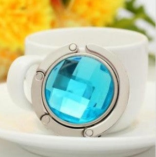 jumbo gemstone purse hook aquamarine
