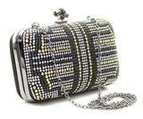rhinestone clutch in black angle