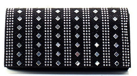 mirrored clutch in black