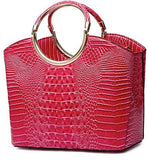 pink croc top handle profile