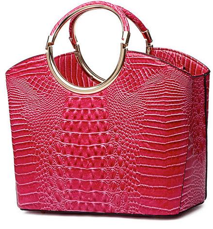 Womens Crocodile Leather Handbags Shoulder Bags Top Handle Tote Satchel for  Ladies