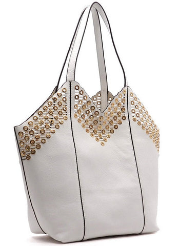grommet tote in white