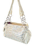 Mid-Size Gold Shimmer Shoulder Bag