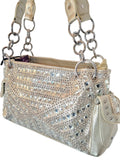 Mid-Size Gold Shimmer Shoulder Bag