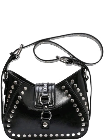 Studded CrossBody Saddle Bag