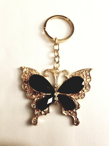 black butterfly key ring