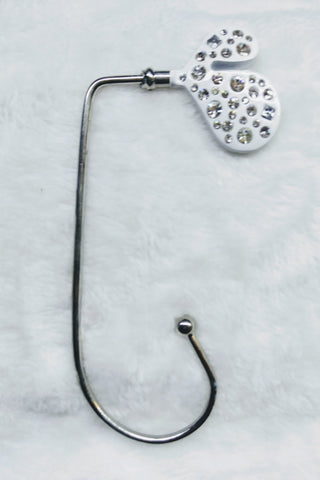 white heart purse hanger