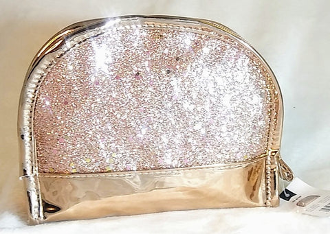 Rose gold makeup bag