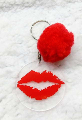 lipstick kiss keychain