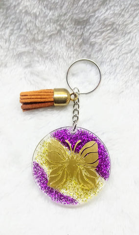 golden butterfly keychain