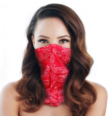 bandana scrunch mask red