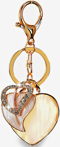 stone heart purse charm